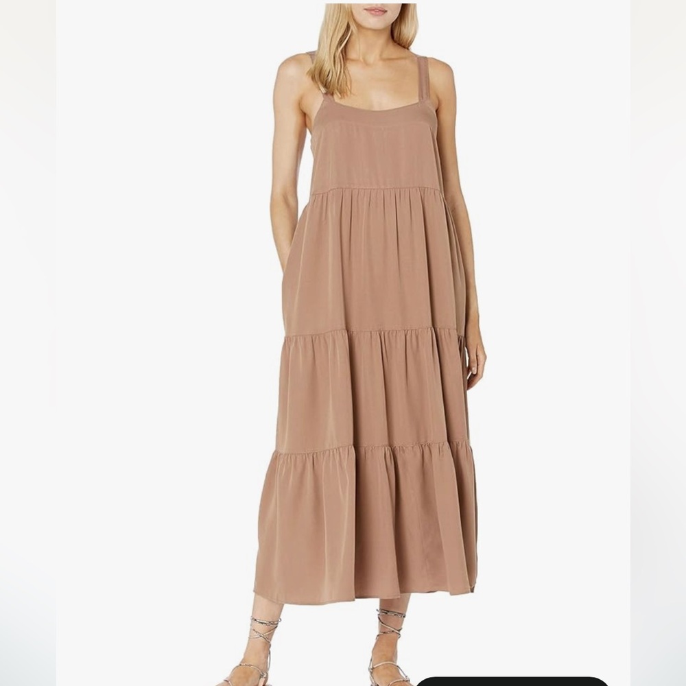 The Drop: Elegant Brown Sleeveless Dress (Size S or M)
